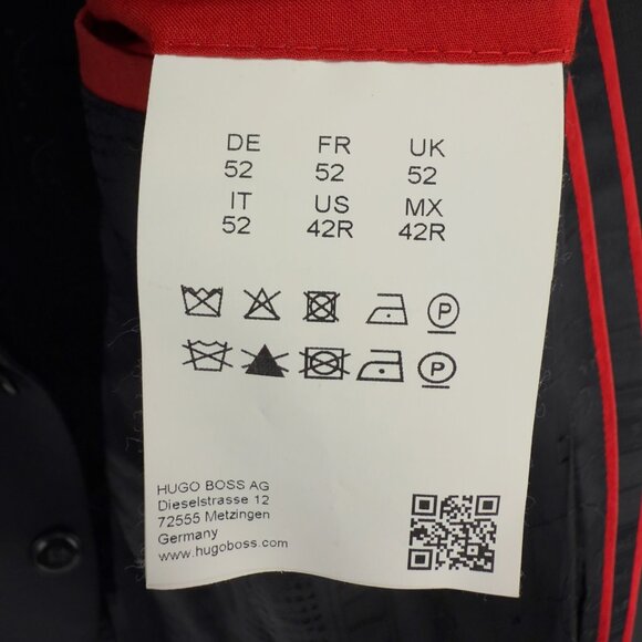 HUGO by HUGO BOSS βAriosβ Zip-Trim Lapel Blazer 42R Black EU52 - Picture 7 of 9